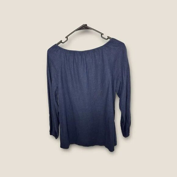 Valerie Steven’s Linen Blend Keyhole Front Top Size Small - Picture 2 of 5